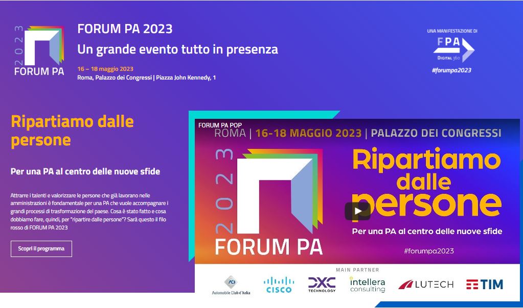 Forum PA | 2023 | Roma, 16-18 maggio